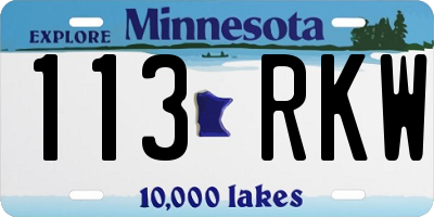 MN license plate 113RKW