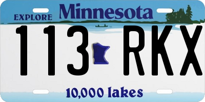 MN license plate 113RKX