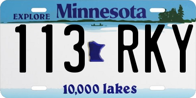MN license plate 113RKY