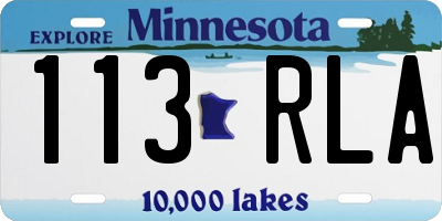 MN license plate 113RLA
