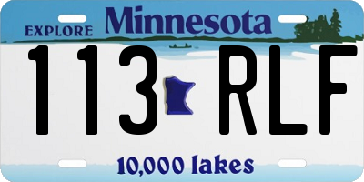 MN license plate 113RLF