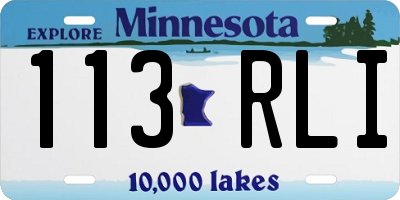 MN license plate 113RLI
