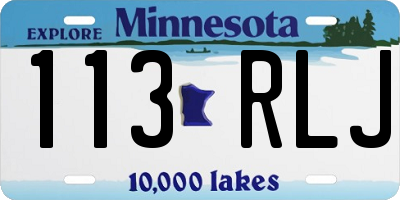 MN license plate 113RLJ