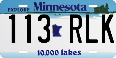 MN license plate 113RLK