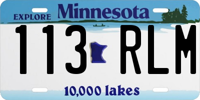 MN license plate 113RLM
