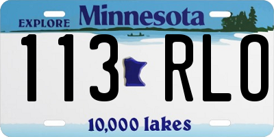MN license plate 113RLO