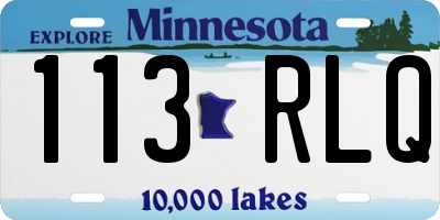 MN license plate 113RLQ