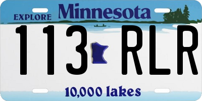 MN license plate 113RLR