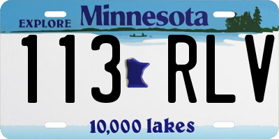 MN license plate 113RLV