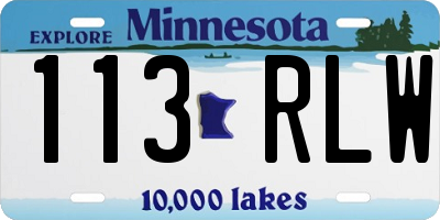MN license plate 113RLW