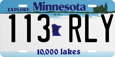 MN license plate 113RLY