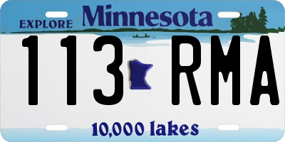 MN license plate 113RMA
