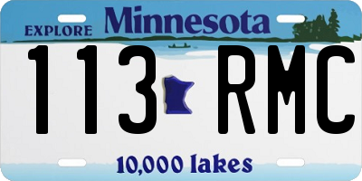 MN license plate 113RMC