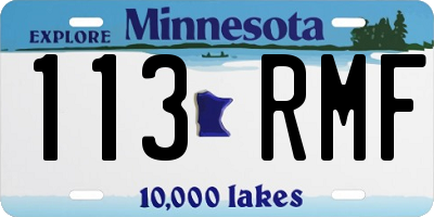 MN license plate 113RMF
