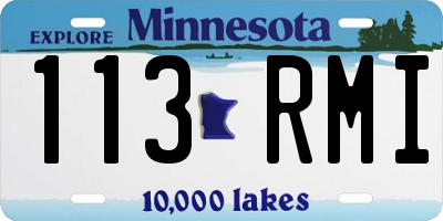MN license plate 113RMI