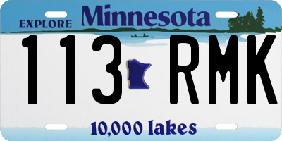 MN license plate 113RMK