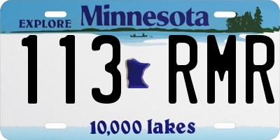 MN license plate 113RMR