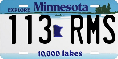 MN license plate 113RMS