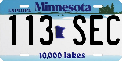 MN license plate 113SEC
