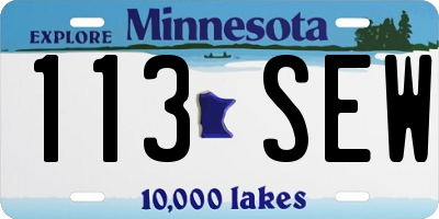 MN license plate 113SEW