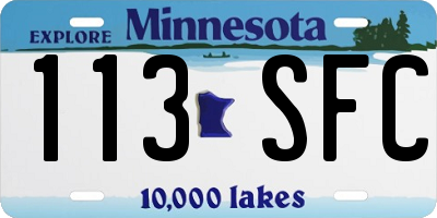 MN license plate 113SFC