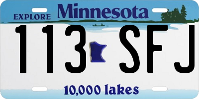 MN license plate 113SFJ