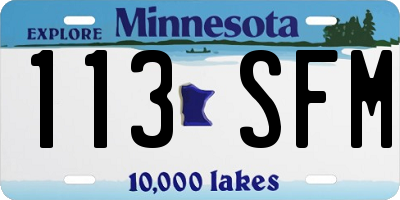 MN license plate 113SFM