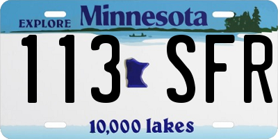 MN license plate 113SFR
