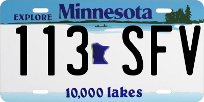 MN license plate 113SFV