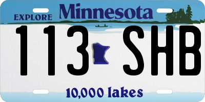 MN license plate 113SHB