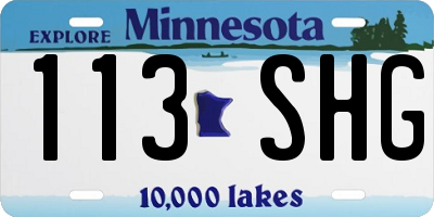 MN license plate 113SHG