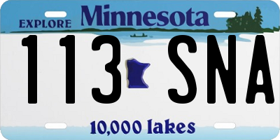 MN license plate 113SNA