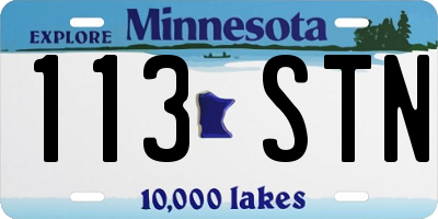 MN license plate 113STN