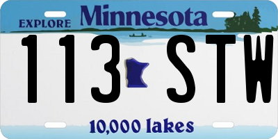 MN license plate 113STW