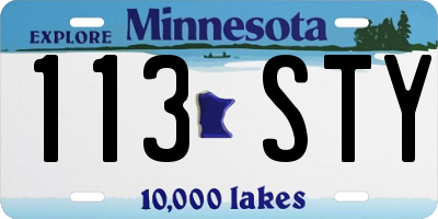 MN license plate 113STY