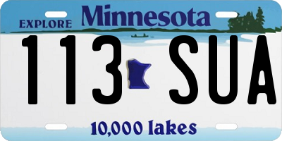 MN license plate 113SUA