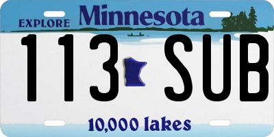 MN license plate 113SUB