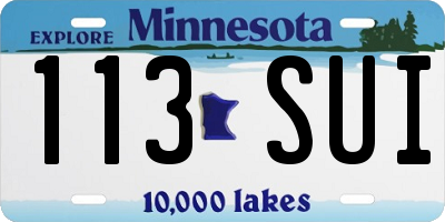MN license plate 113SUI