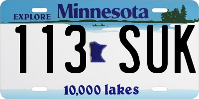 MN license plate 113SUK