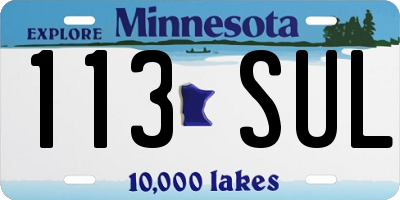 MN license plate 113SUL