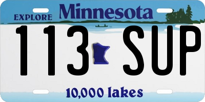 MN license plate 113SUP