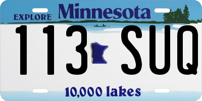 MN license plate 113SUQ