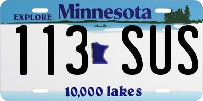 MN license plate 113SUS
