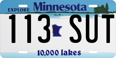 MN license plate 113SUT