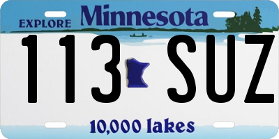 MN license plate 113SUZ