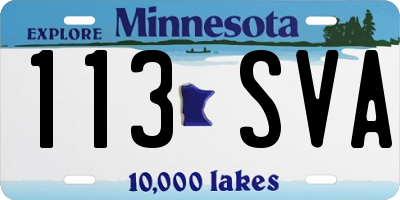 MN license plate 113SVA