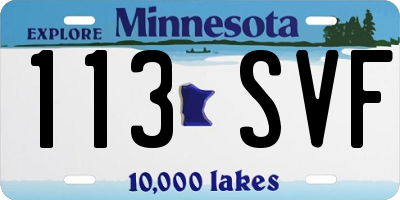 MN license plate 113SVF