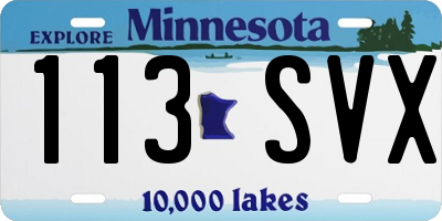 MN license plate 113SVX