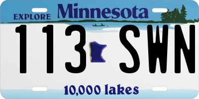 MN license plate 113SWN