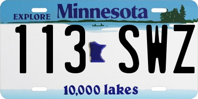 MN license plate 113SWZ